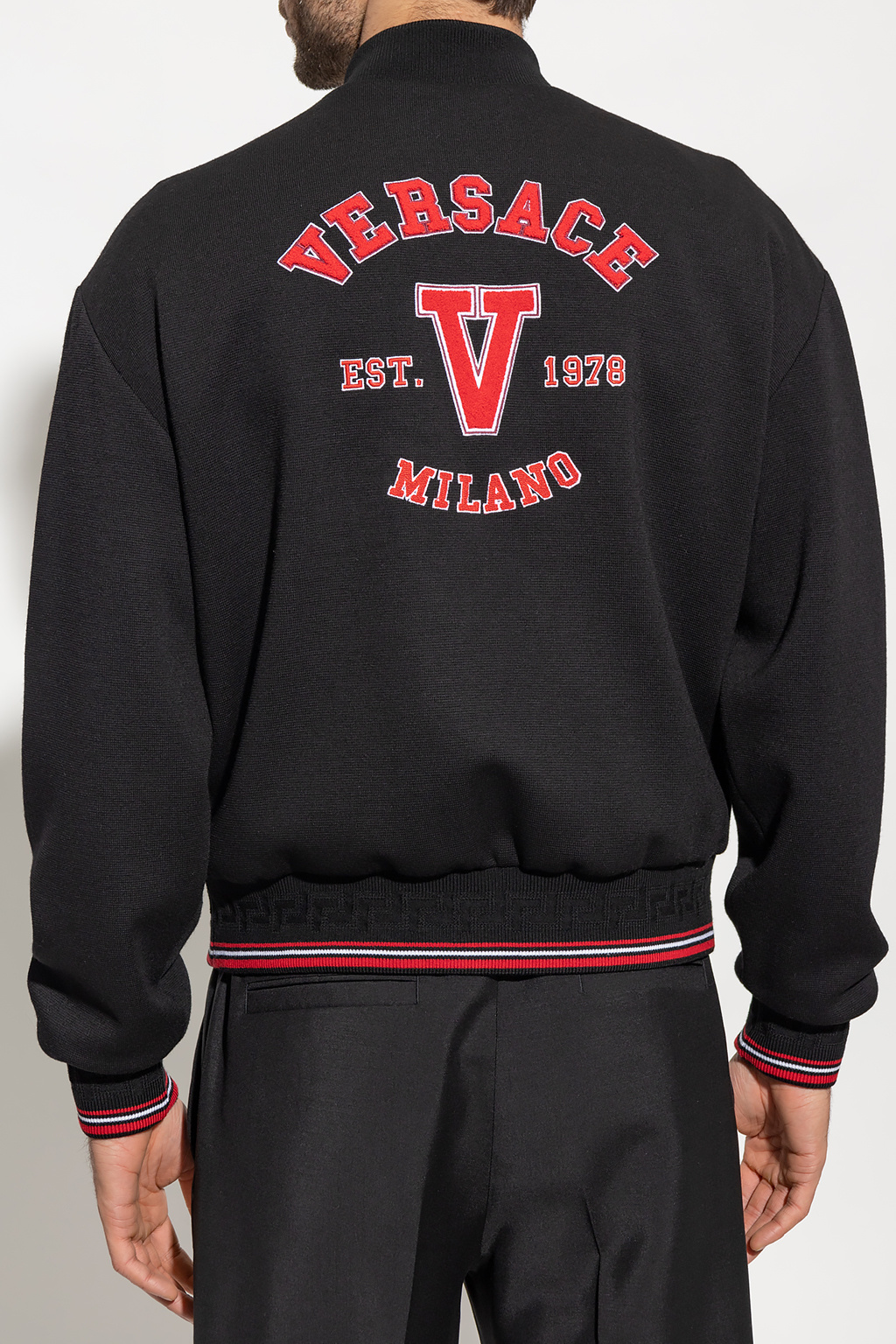 Black Patched bomber jacket Versace - Essential Statement